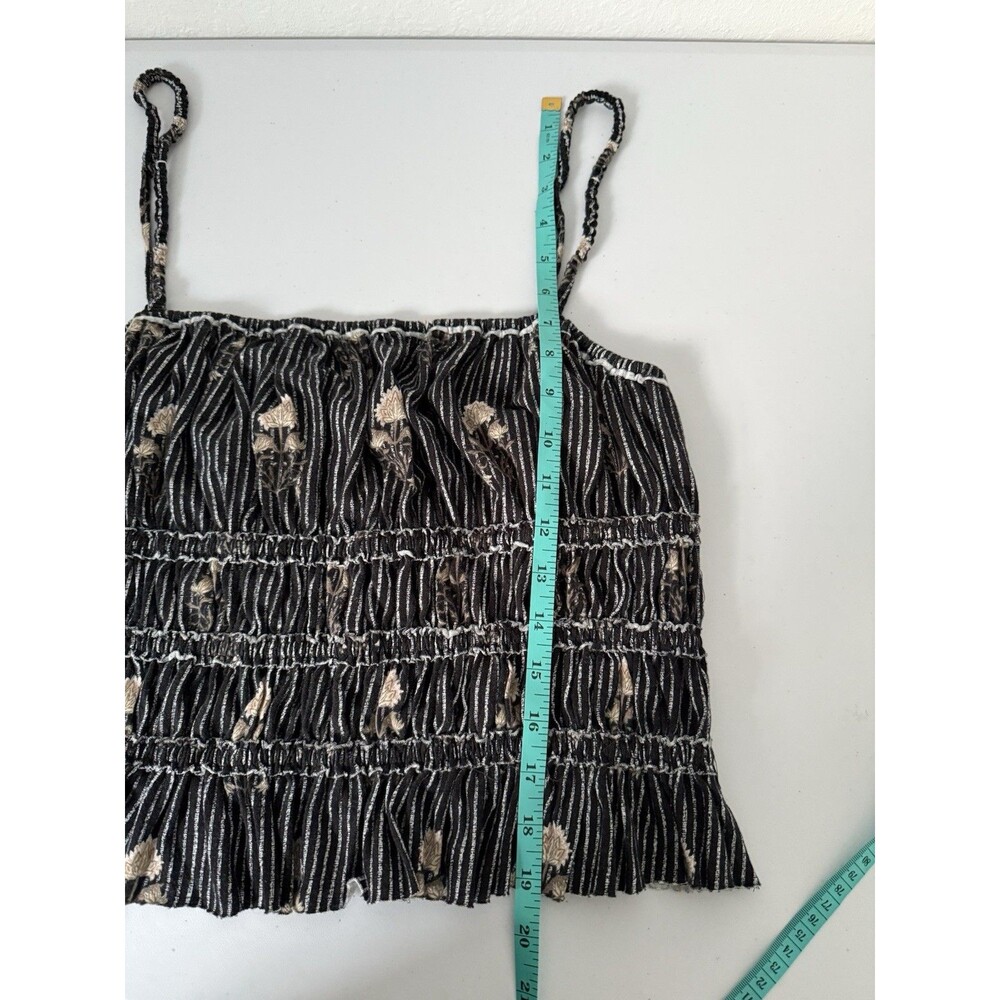 Free‎ People We The Free Dolce Vita Cami Tank Top Smocked Black Floral size XL - Picture 7 of 8